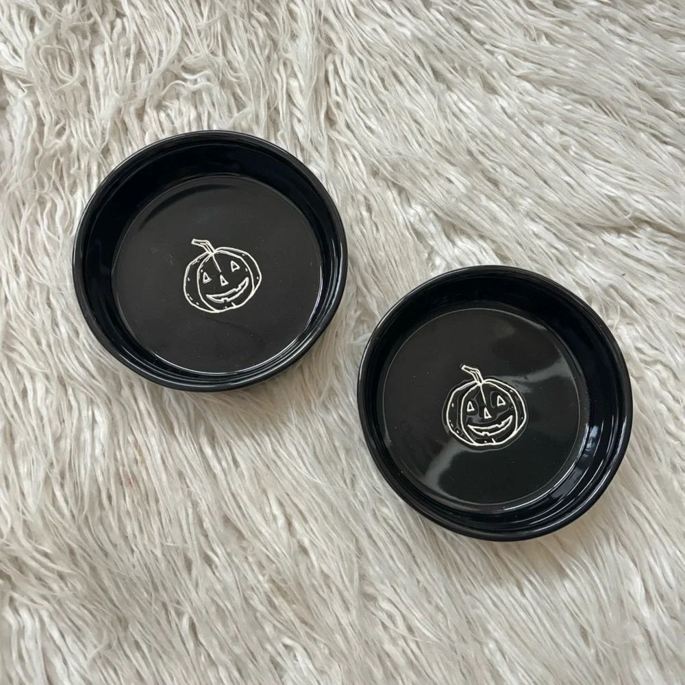 Rae Dunn Pack of 2 Spooky Cat Food Dish